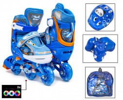 Комплект &quot;3-wheels&quot; Blue размер 27-30 Все колеса светятся