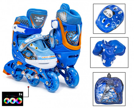 Комплект &amp;quot;3-wheels&amp;quot; Blue розмір 27-30 Всі колеса світяться