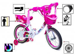 Дитячий велосипед Disney Girls Pink White 16 з музикою та світлом