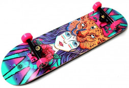 СкейтБорд деревянный от Fish Skateboard Girl and Tiger