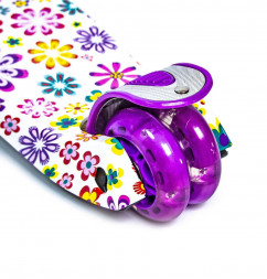 Детский самокат MAXI Violet Flowers Светящиеся фиолетовые колеса