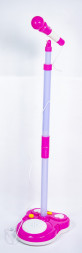 Детский микрофон розовый со стойкой SING STAR HT168B