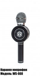 Мікрофон-колонка bluetooth WS-668. Чорний
