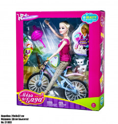 Набір лялька з вихованцем на велосипеді Miss and Gaga 51803 