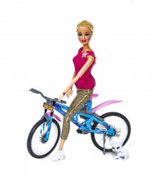 Набір лялька з вихованцем на велосипеді Miss and Gaga 51803 