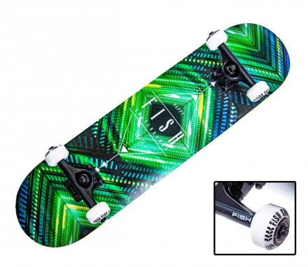 Скейтборд дерев&amp;#39;яний від Fish Skateboard &amp;quot;Green Rhombus&amp;quot;