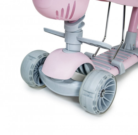 Самокат Scooter Smart 5 в 1 пастельно-рожевий з бортиком 